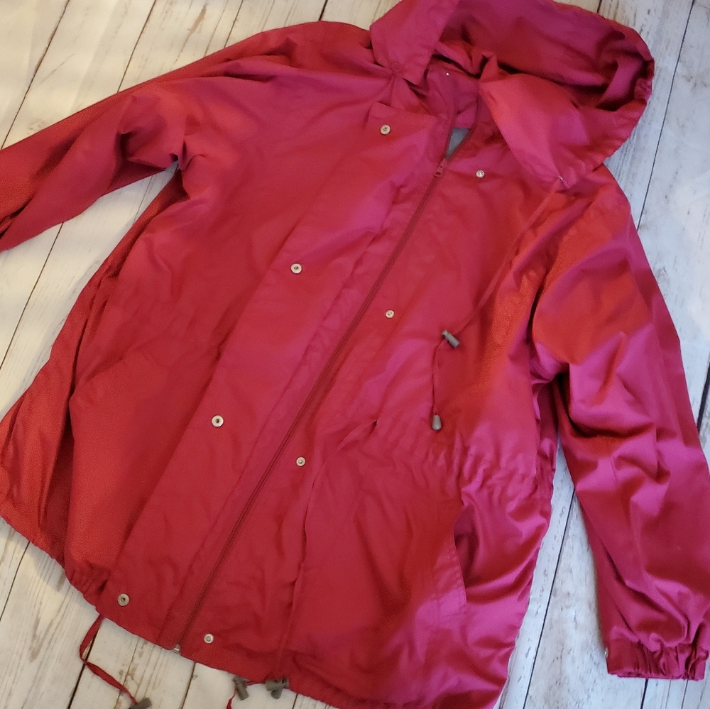 Raspberry colored windbreaker with fleece lining size 2X - Picture 3 of 11